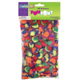 Creativity Street® Pom Pons, Color Splash, 1", 100 Pieces