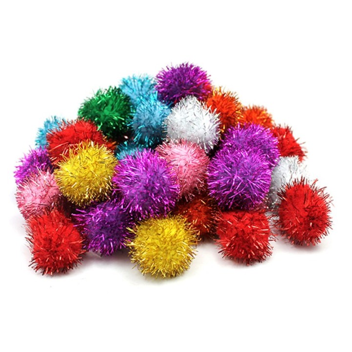 Creativity Street® Glitter Pom Pons, Assorted Colors, 1", 40 Pieces