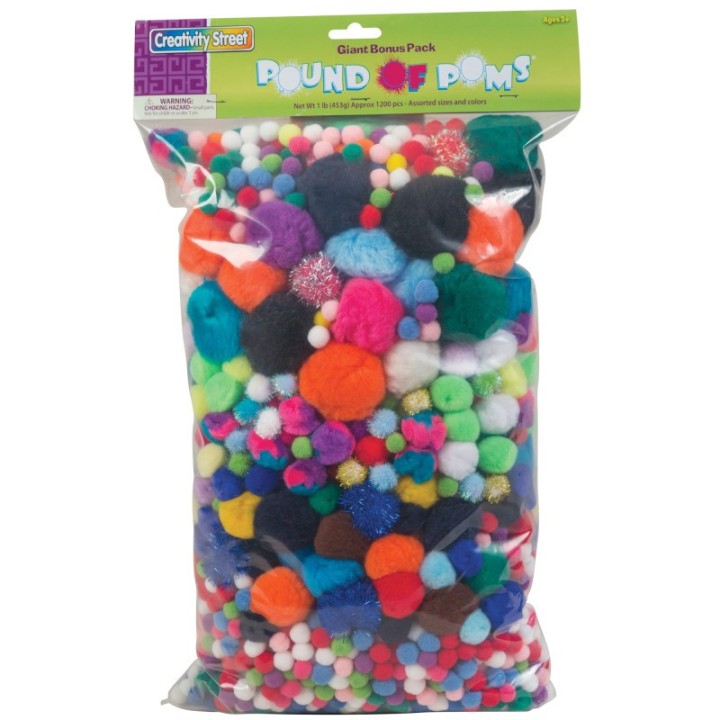 Creativity Street® Pound of Poms®, Assorted Colors & Sizes, 1 lb.