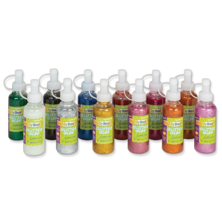 Creativity Street® Glitter Glue, Assorted Sparkling, 4 fl. oz., 12 Bottles
