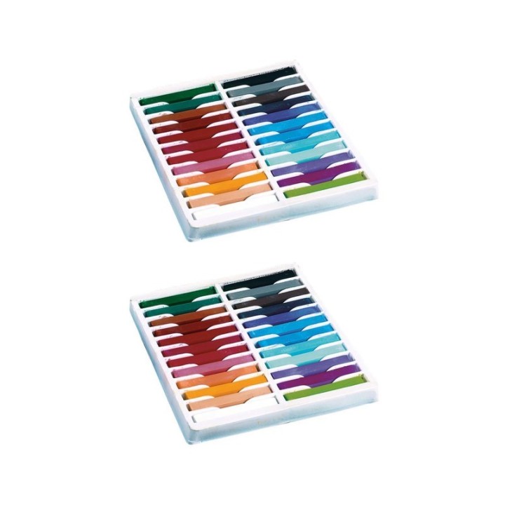 Creativity Street® Square Artist Pastels, 24 Assorted Colors, 2-3/8" x 3/8" x 3/8", 24 Pieces Per Pack, 2 Packs