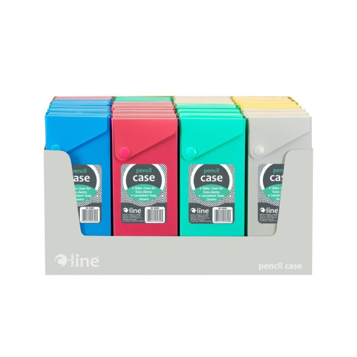 C-Line® Slider Pencil Case, Assorted Tropic Tones Colors, Pack of 24
