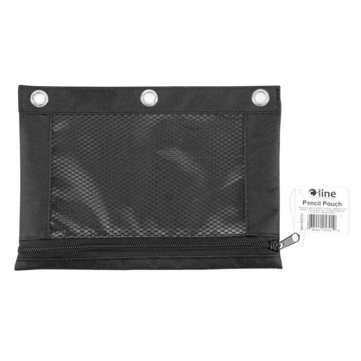 C-Line® Pencil Pouch for 3-Ring Binders, 7" x 10", Black