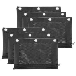 C-Line® Pencil Pouch for 3-Ring Binders, 7" x 10", Black, Pack of 6