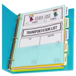 C-Line® 5-Tab Index Dividers with Multi-Pockets, Bright Color Assortment, 8-1/2 x 11