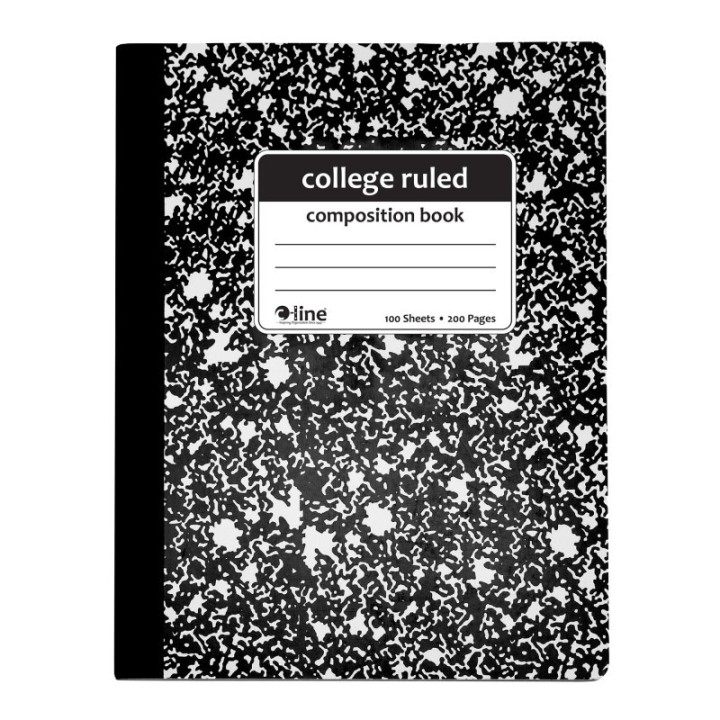 C-Line® Composition Notebook, 100 Page, College Ruled, Black Marble