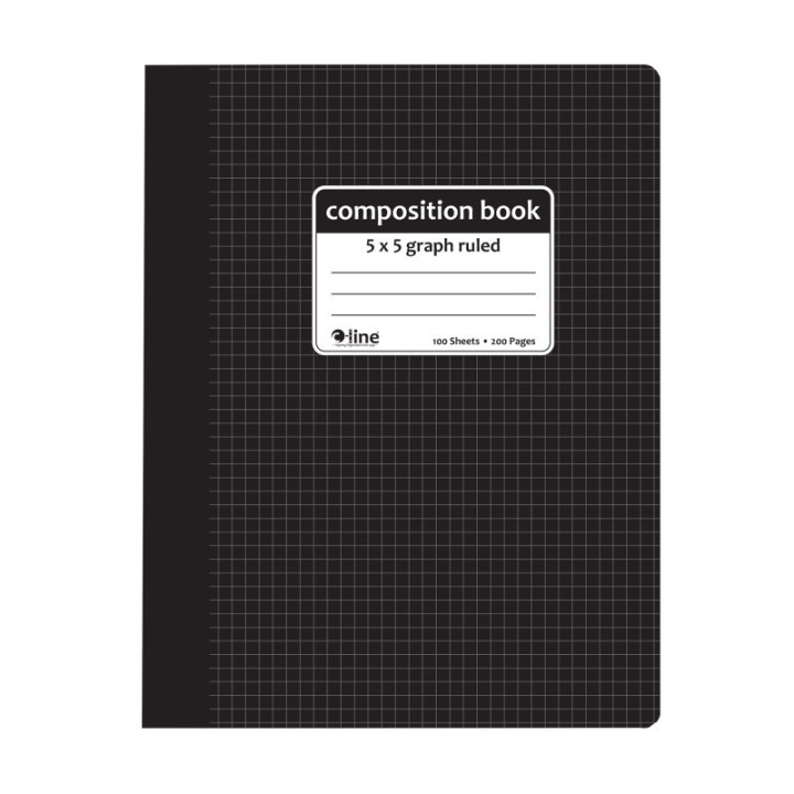 C-Line® Composition Notebook, 5 x 5 Graph Ruled, Black