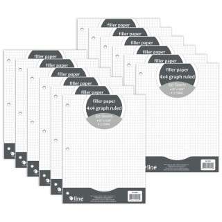 C-Line® Filler Paper, 4 x 4 Graph Ruled, White, 80 Sheets Per Pack, 12 Packs