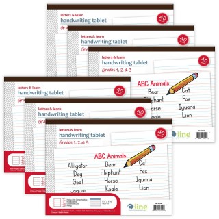 C-Line® Letters & Learn Handwriting Tablet, 40 Sheets, 11" x 8-1/2", Pack of 6