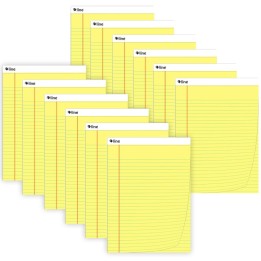 C-Line® Legal Pad, Wide Ruled, Yellow, 50 Sheets, Pack of 12