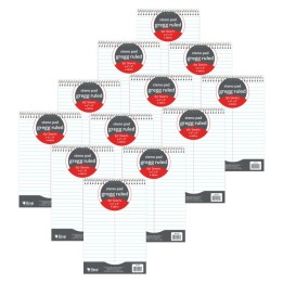 C-Line® Steno Pad, 6" x 9", Gregg Ruled, 80 Sheets, White, Pack of 12