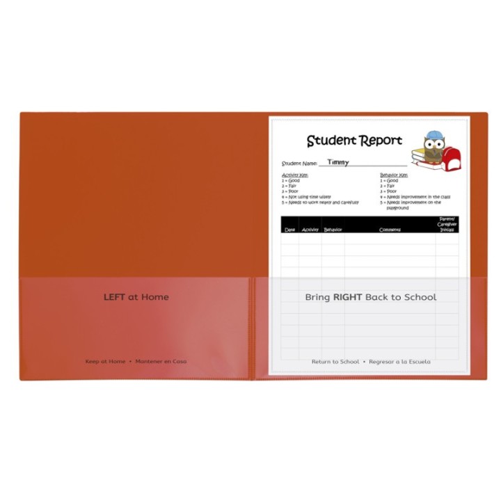 C-Line® Classroom Connector™ School-To-Home Folders, Orange, Box of 25