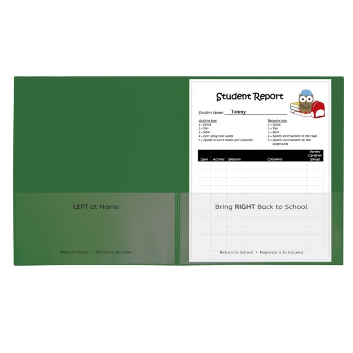 C-Line® Classroom Connector™ School-To-Home Folders, Green, Box of 25