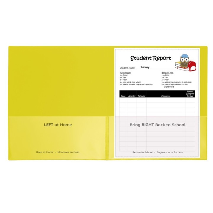 C-Line® Classroom Connector™ School-To-Home Folders, Yellow, Box of 25