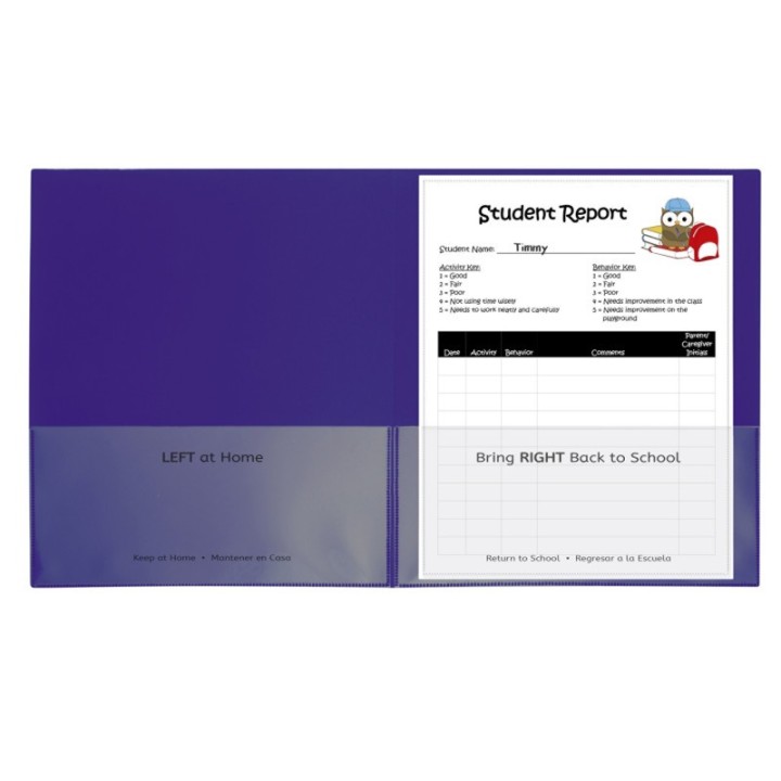 C-Line® Classroom Connector™ School-To-Home Folders, Purple, Box of 25