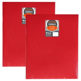C-Line® Two-Pocket Heavyweight Poly Portfolio Folder with Prongs, Red, 10 Per Pack, 2 Packs