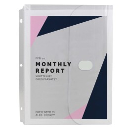 C-Line® Super Heavyweight Poly Binder Pockets, Clear, Side Loading, 11" x 8.5", Pack of 10