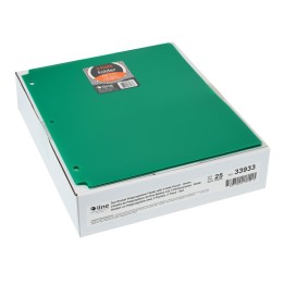 C-Line® Two-Pocket Heavyweight Poly Portfolio Folder with Three-Hole Punch, Green, Pack of 25