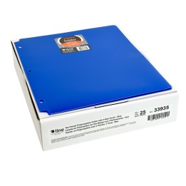 C-Line® Two-Pocket Heavyweight Poly Portfolio Folder with Three-Hole Punch, Blue, Pack of 25