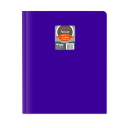C-Line® Two-Pocket Heavyweight Poly Portfolio Folder with Prongs, Purple, 1 Each