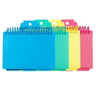 C-Line® Spiral Bound Index Card Notebook with Index Tabs, Assorted Tropic Tones Colors, 1 Each