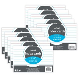 C-Line® Index Cards, 4" x 6", White, Ruled, 50 Per Pack, 10 Packs