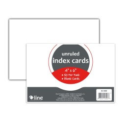 C-Line® Index Cards, 4" x 6", White, Unruled, Pack of 50