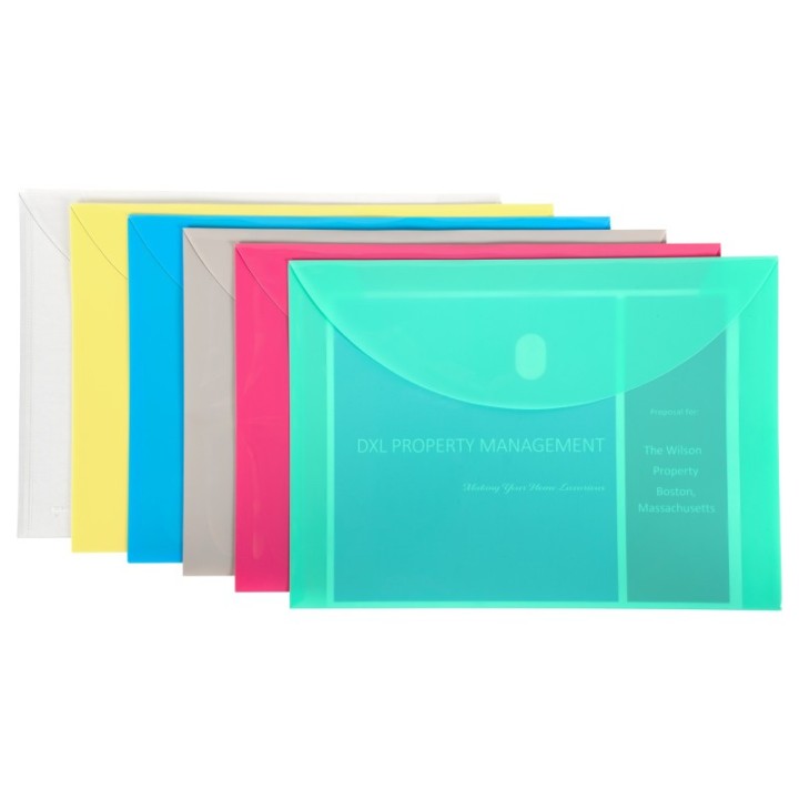 C-Line® Poly XL Reusable Envelope, Letter Size, Side Load, Assorted, 1 Each