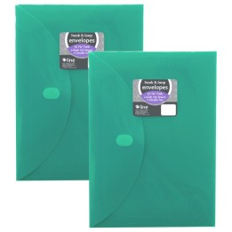 C-Line® XL Reusable Envelopes, Hook and Loop Closure, 8 1/2 x 11, Assorted Colors, 10 Per Pack, 2 Packs