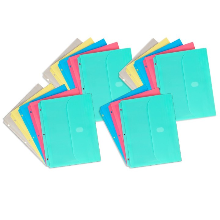 C-Line® Binder Pocket, Side Loading, Assorted, Pack of 18