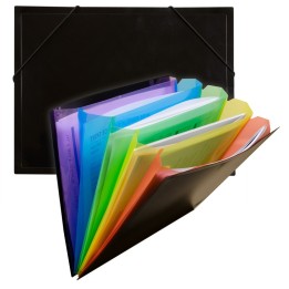 C-Line® Rainbow Document Sorter, Black/Multicolor
