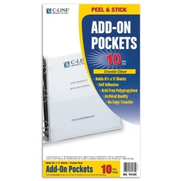 C-Line® Add-On Filing Pocket, 8-3/4" x 5-1/8", Pack of 10