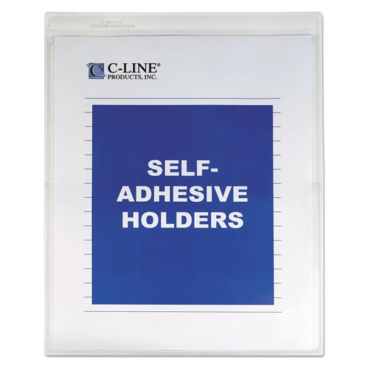 C-Line® Self-Adhesive Shop Ticket Holders, 9 x 12, Box of 50