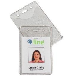 C-Line® Heavy Duty ID Badge Holders, Vinyl, Vertical, 2-3/8 x 3-3/8, Box of 100