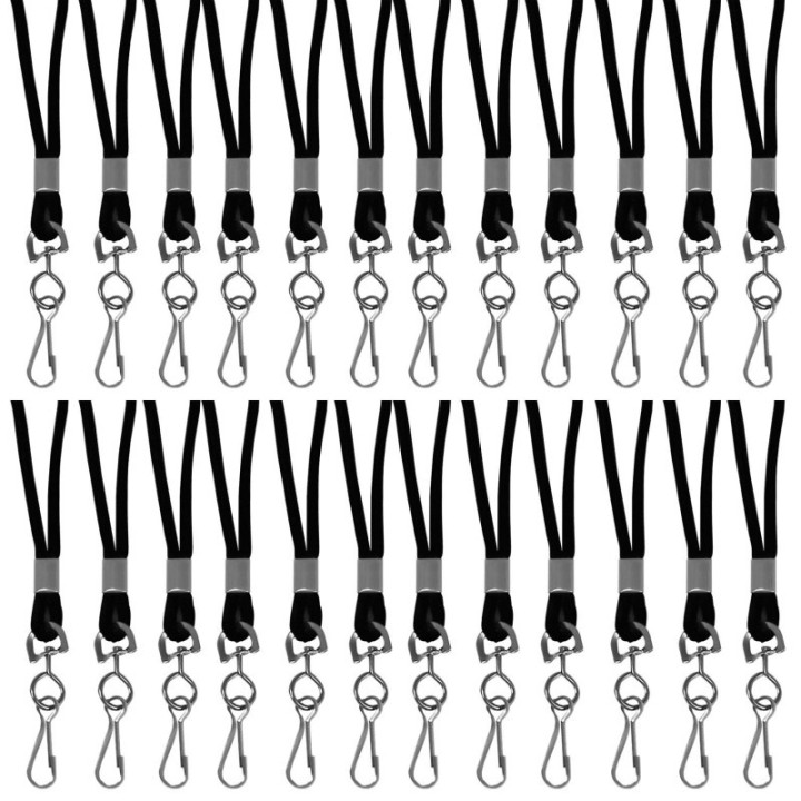 C-Line® Standard Lanyard, Black, Swivel Hook, Pack of 24