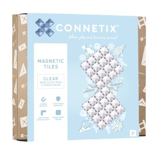 Connetix Magnetic Tiles Clear Base Plate Pack, 2 Pieces