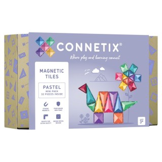Connetix Magnetic Tiles Pastel Mini Pack, 32 Pieces