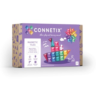 Connetix Magnetic Tiles Pastel Starter Pack, 64 Pieces