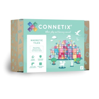 Connetix Magnetic Tiles Pastel Creative Pack, 120 Pieces
