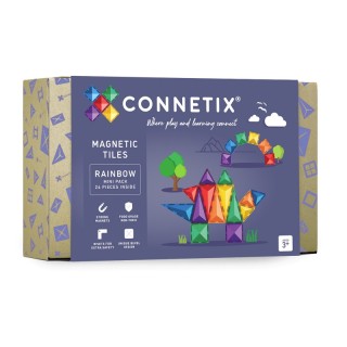 Connetix Magnetic Tiles Rainbow Mini Pack, 24 Pieces