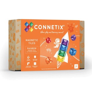Connetix Magnetic Tiles Rainbow Square Pack, 42 Pieces