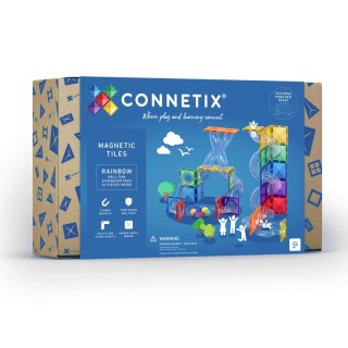 Connetix Magnetic Tiles Rainbow Ball Run Expansion Pack, 66 Pieces