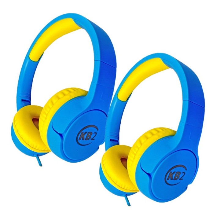 Contixo KB2 Premium Kids Headphones, Blue, Pack of 2