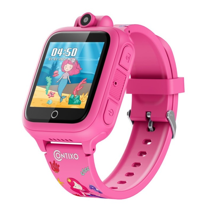 Contixo KW1 Smart Watch for Kids with Educational Games, HD Touch Screen, Camera, and MP3 Music Player, Pink