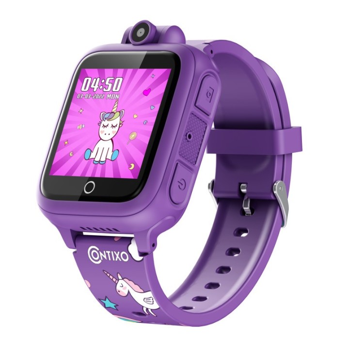 Contixo KW1 Smart Watch for Kids with Educational Games, HD Touch Screen, Camera, and MP3 Music Player, Purple