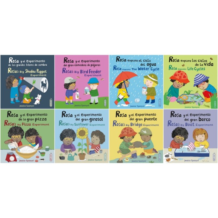 Child's Play Books Rosa's Workshop Set 1 & 2 Bilingual Spanish/English 8-Book Set