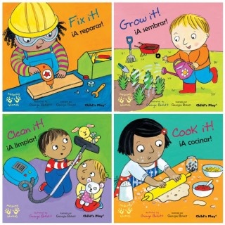 Child's Play Books Helping Hands/Manos Amigas Bilingual Books, Set of 4