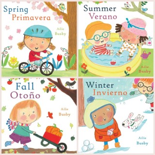 Child's Play Books Seasons/Estaciones Bilingual English/Spanish Books, Set of 4
