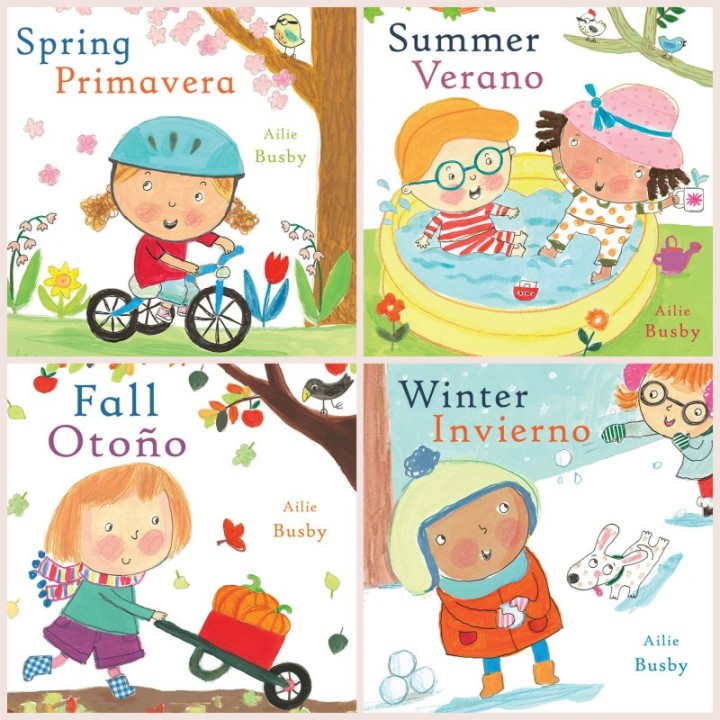 Child's Play Books Seasons/Estaciones Bilingual English/Spanish Books, Set of 4