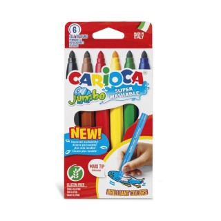 CARIOCA Jumbo Maxi Tip Washable Felt Tip Pens - 6 Pieces